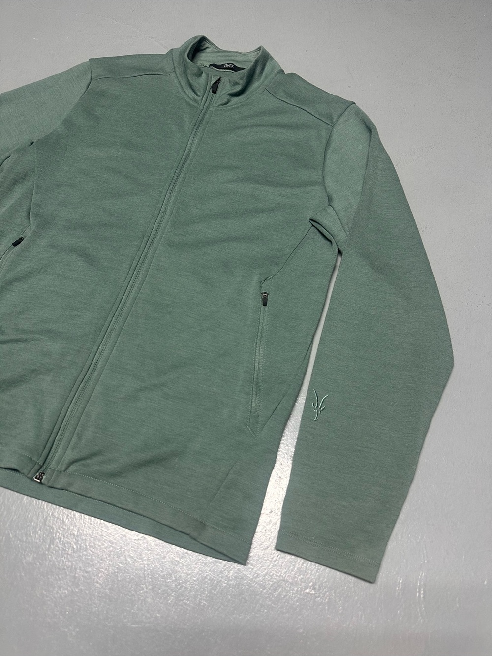 Ibex Merino Wool Shak Lite Full Zip Knit Layer Sweater Jacket Pockets Teal Green - Picture 6 of 13
